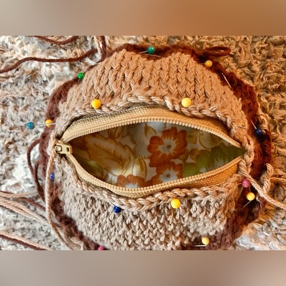 Handmade Knit Monkey Zipper Mouth Wild Bunch Coin Purse Wallet One Of A Kind - Picture 11 of 13